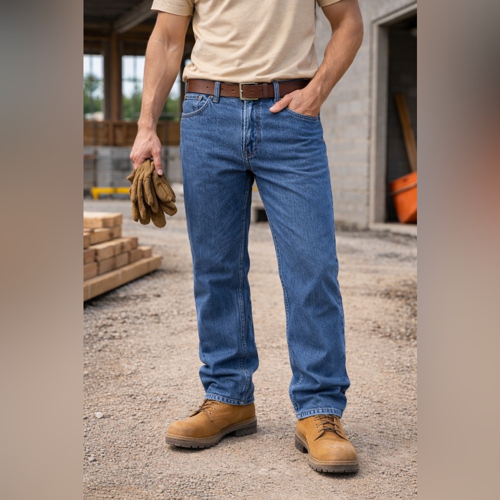 Carhartt Men's Blue Dungarees Fit Work Jeans 46x30